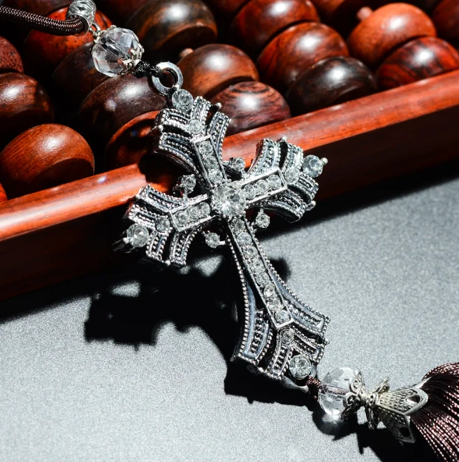 Металлический и хрустальный Алмазный крест с Иисусом христианские украшения для