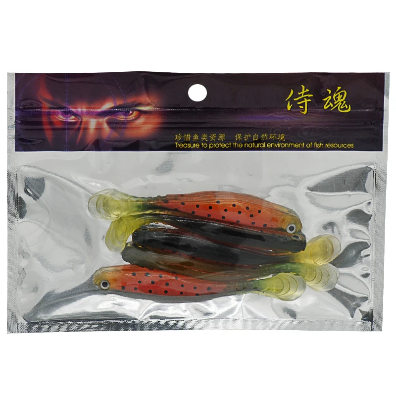 

Smart 2Bags/Lot Fly Fishing Bait 9cm/6.5g Silicone Soft Fishing Lure 3D Eyes T -Tail Artificial Bait Swimbait Carp Bass Leurre