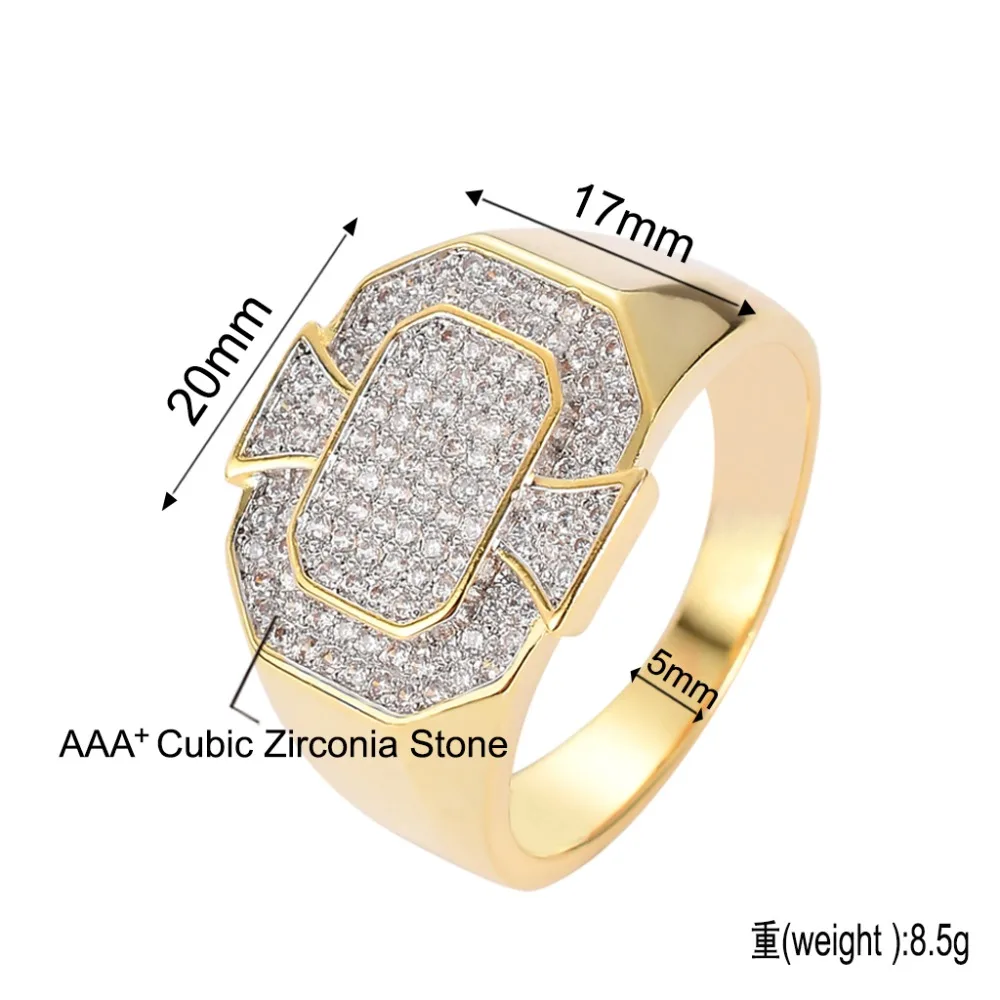 MATHALLA хип хоп Для мужчин кольцо из нержавеющей стали микро инкрустированный