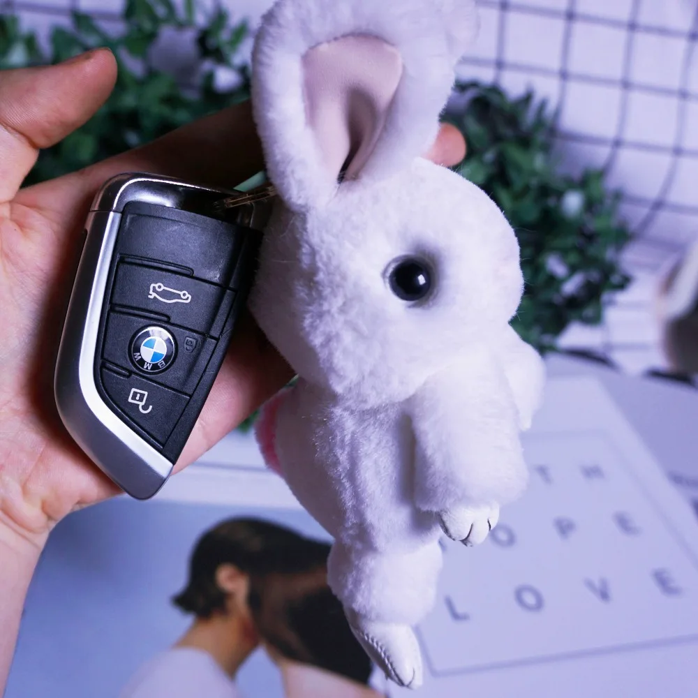 Брелок с вертикальными ушками из натурального меха bmw милый помпон для сумки