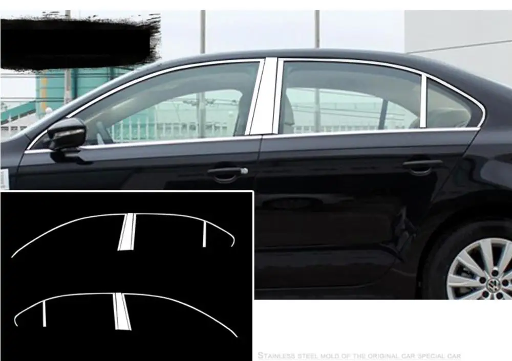 Отделка крышки подоконника из нержавеющей стали для volkswagen jetta mk6 2012 2013 2014 2015 2016 2017