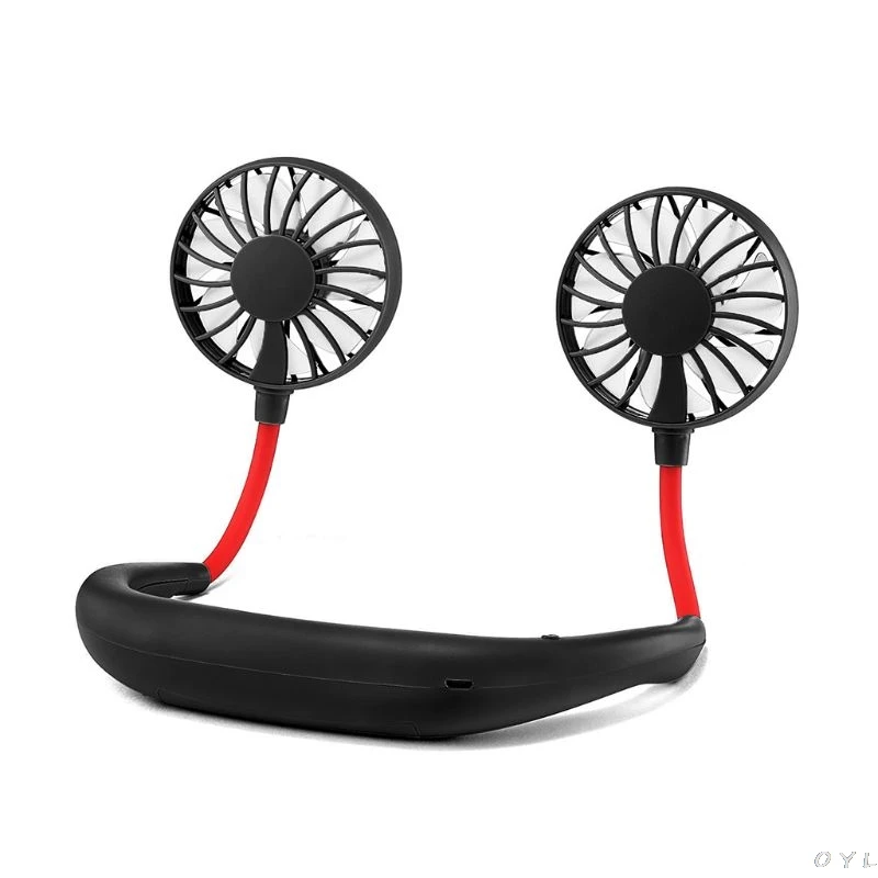 Hands-free Neck Band Hands-Free Hanging USB Rechargeable Dual Fan Mini Air Cooler Summer Portable | Бытовая техника