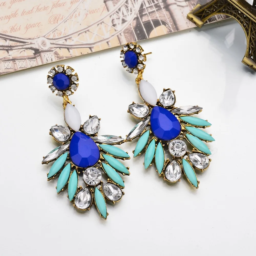 SexeMara New Jewelry 4 Colors Bohemia Ethnic Metal Pending Crystal Dangle Earrings For Women Christmas Gift | Украшения и