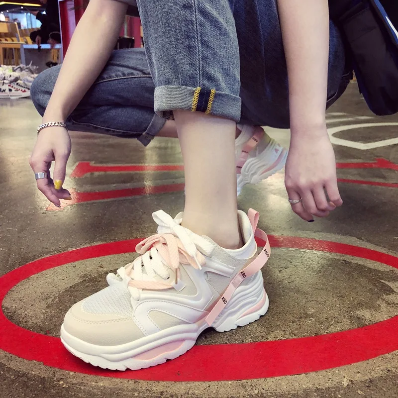 2019 Harajuku для женщин Коренастый теннисные кроссовки корзина женская повседневная
