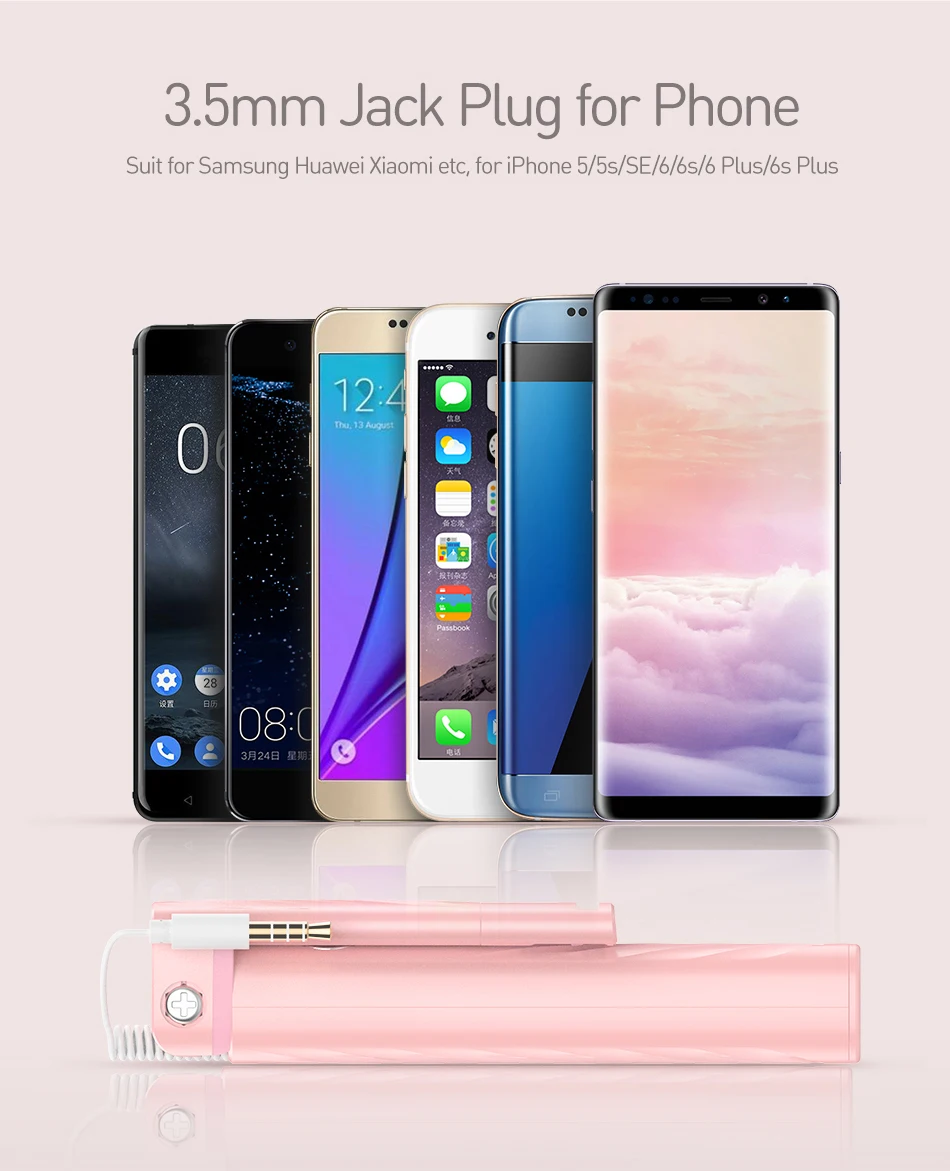 FLOVEME 3,5 мм селфи-Палка для iPhone 6 6s Xiaomi huawei samsung Мини Складная Проводная селфи ручка для палочек монопод для селфи