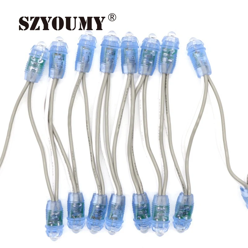 

SZYOUMY 500 шт./лот DC 5 в 9 мм Рассеянный цифровой светодиодный пиксельный модуль строка Водонепроницаемый Адресный одноцветный светодиодный пиксельный модуль