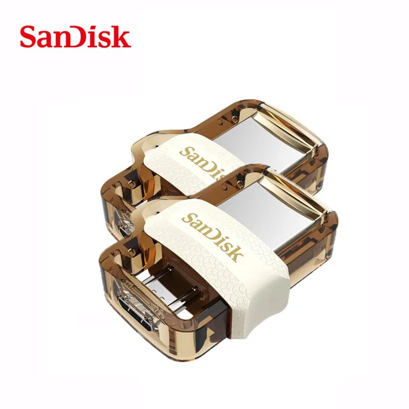 100% Оригинальные Подлинная sandisk SDDD3 двойной флэш накопитель USB OTG 64 ГБ 32 Ручка