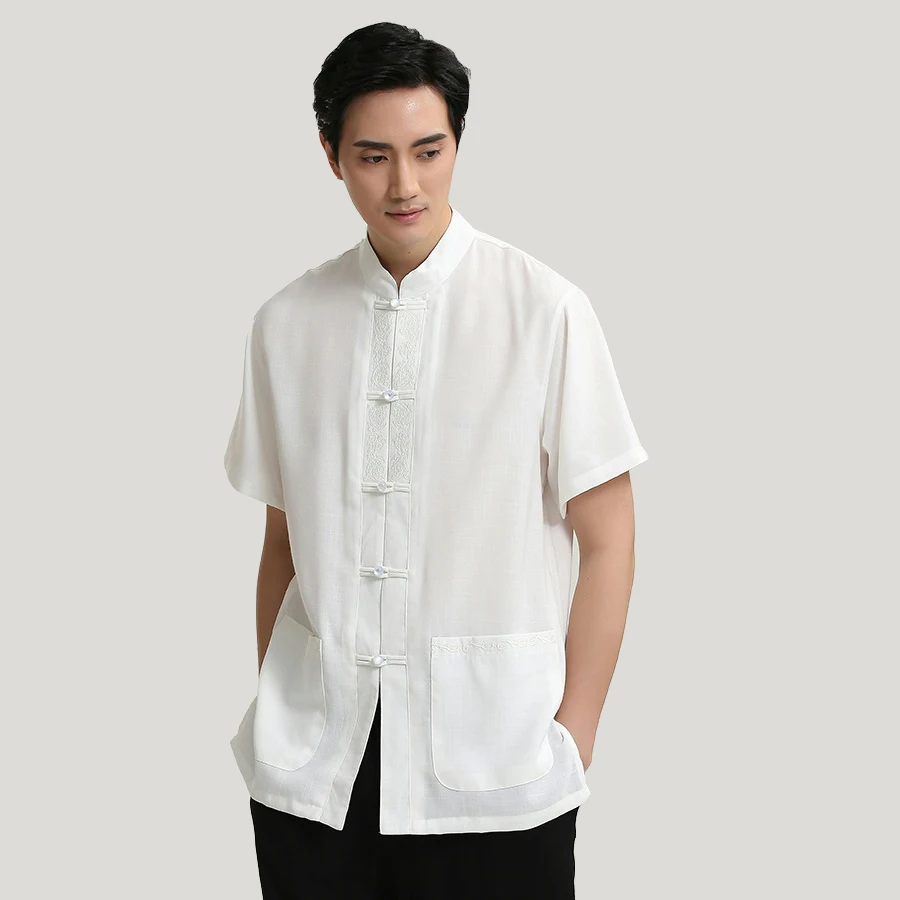 

New Come Cotton Linen Chinese Conventional Style Blouse Men's Mandarin Collar Kung Fu Shirt Top M L XL XXL 3XL WNS2710