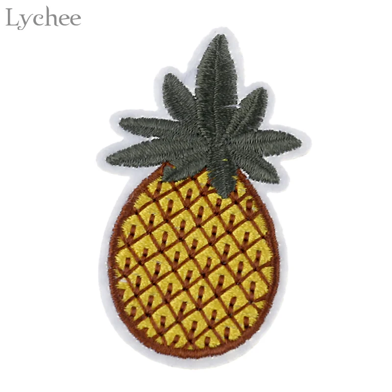Lychee 10pcs Pineapple Patches For Clothing Iron On Embroidered Fruit Patch Applique DIY Sewing Accessories Clothes | Дом и сад