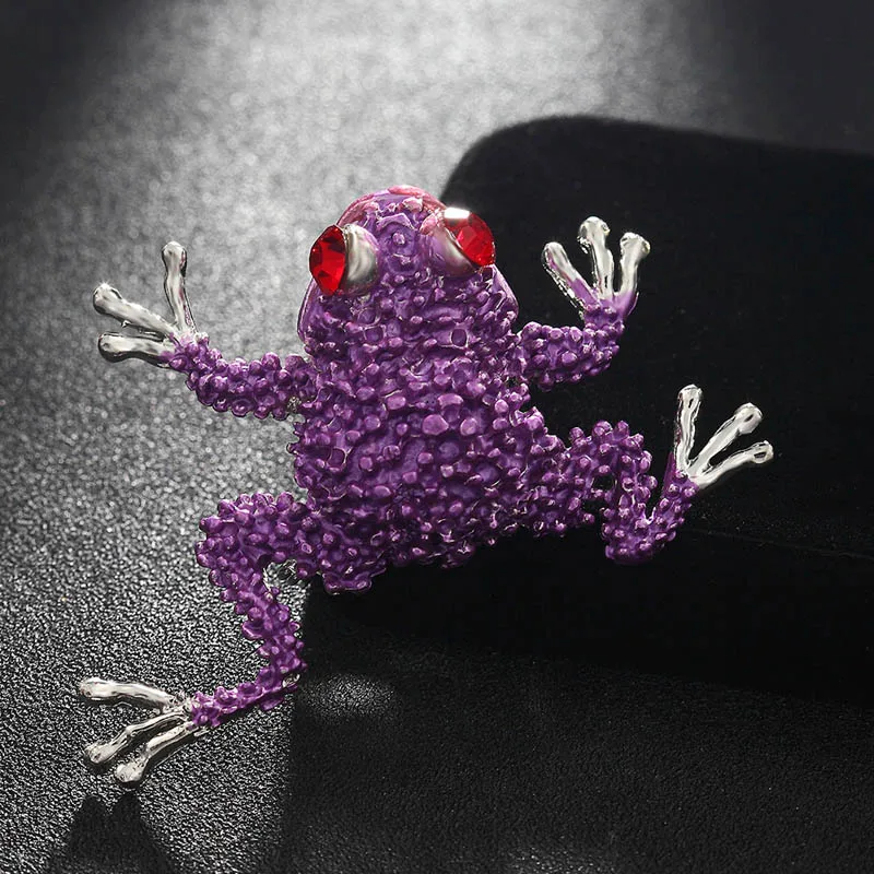 Модные мужские броши ювелирные изделия Милая Голубая Эмаль Лягушка Брошь на