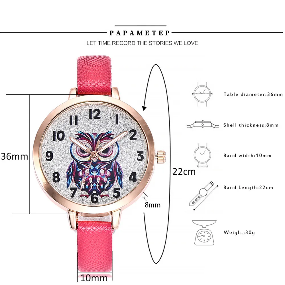 Women Cute Leather Strap Watches Owl Design Quartz Wristwatches Ladies Casual Dress Bracelet Wrap Gift Bayan Kol Saati | Наручные часы