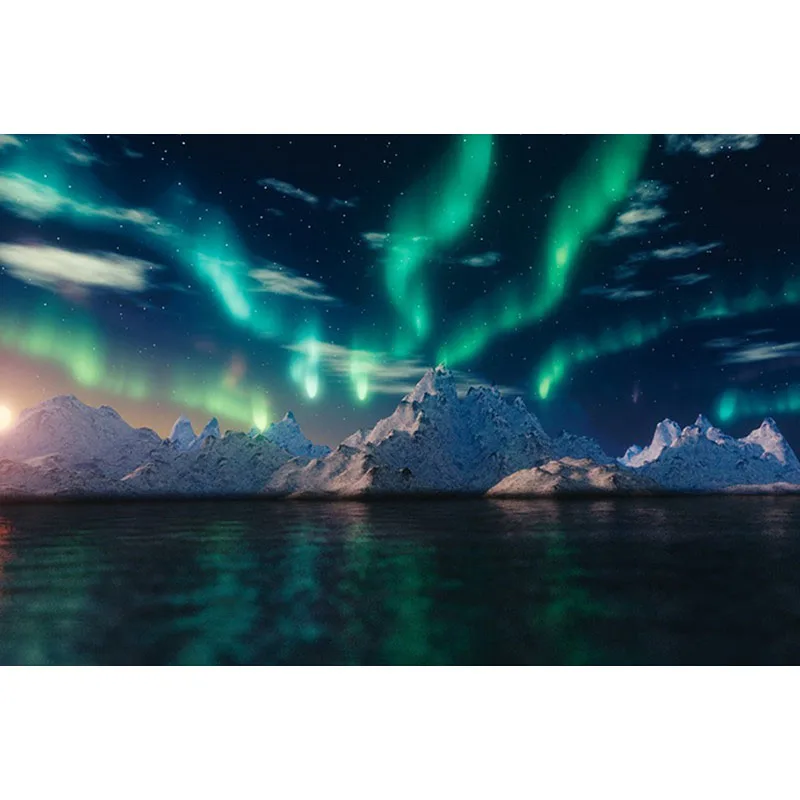 H1616 картина &quotАлмаз&quot full square 3d diamond 5d алмазная живопись Snow mountain Aurora Borealis|Алмазная
