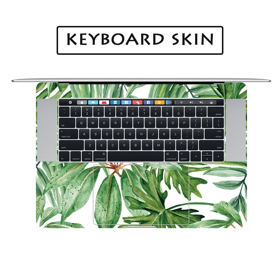 Наклейка на ноутбук с рисунком зеленых листьев стикер для Macbook Pro Air Retina 11 12 13 15