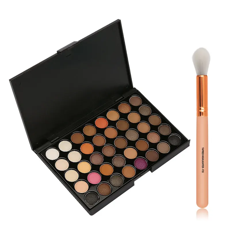 Темно-синий 40 цветов матовые тени для век Pallete Make Up Earth Palette Тени для век Макияж Блеск водостойкий макияж добавить тени для век кисть - Цвет: Темно-синий