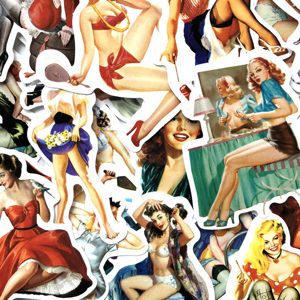 50 шт./сексуальная красота пасхальные наклейки для ПВХ водонепроницаемый чемодан