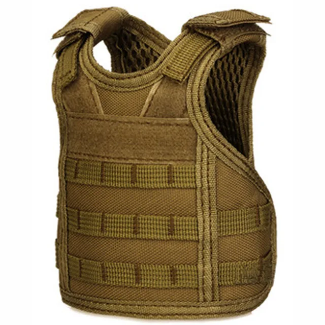 Brown Тактический жилет TENNEIGHT Tacticaln Beer, военный Мини Миниатюрный охотничий жилет, набор для бутылок и напитков, регулируемые плечевые ремни - Цвет: Brown