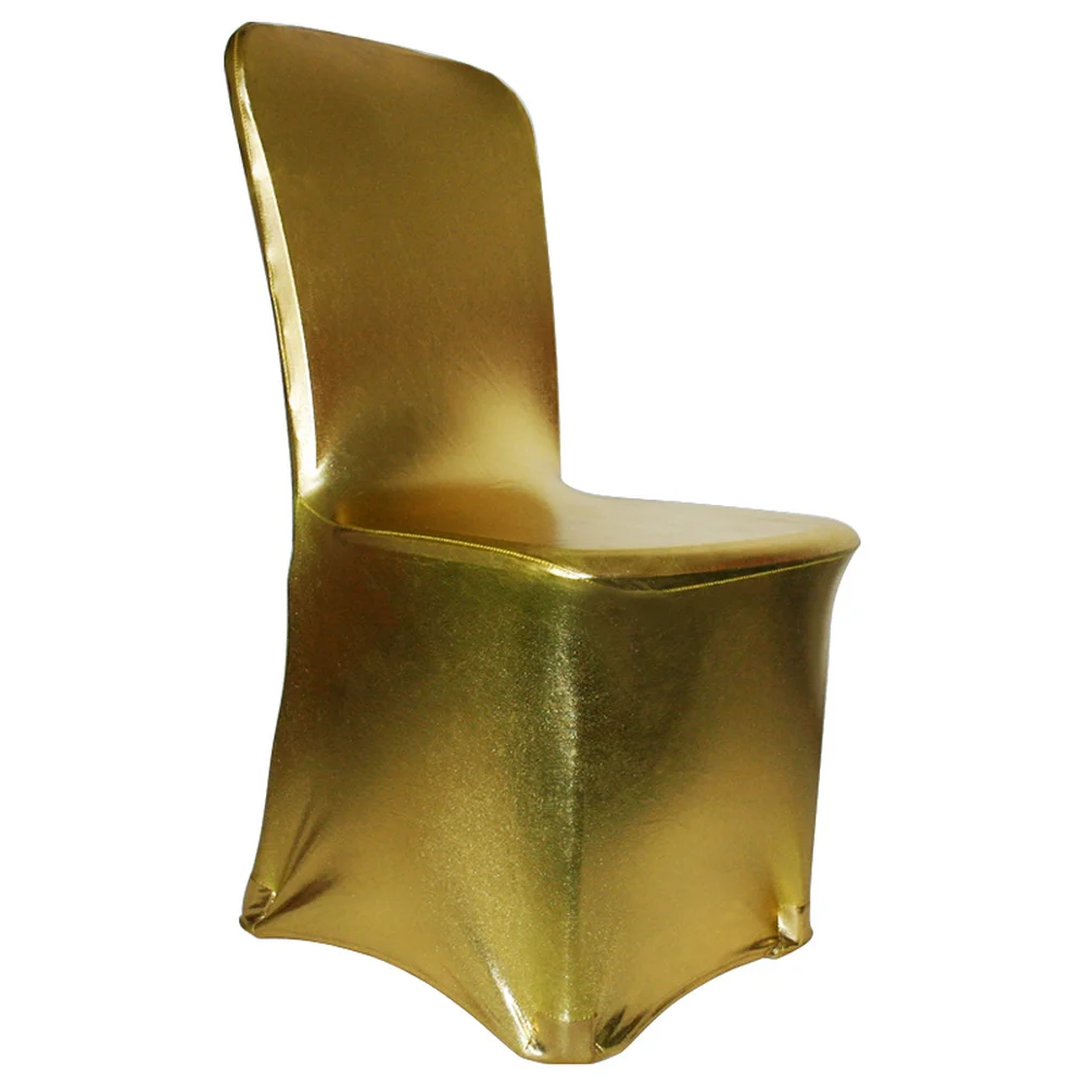 Серебристые золотые Позолоченные Бронзовые эластичные чехлы на кресла спандекс
