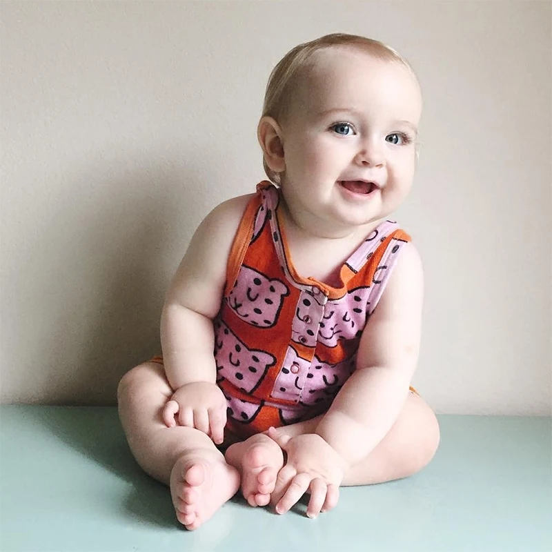 TinyPeople ползунки для малыша летний хлопковый комбинезон без рукавов Жилеты bebe