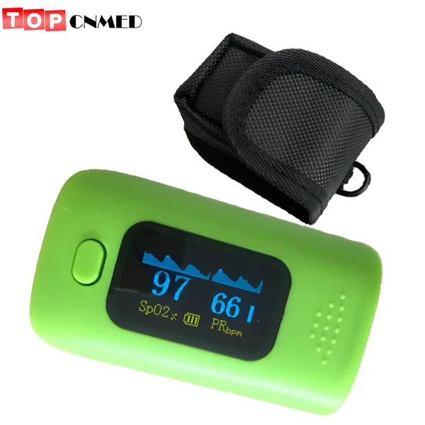 Green with bag Пульсоксиметр de dedo SPO2 PR индикатор насыщения кислородом против царапин экран+ чехол/сумка дополнительно 6 шт./партия - Цвет: Green with bag
