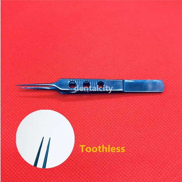Straight Toothless Офтальмологический пинцет с плоской ручкой титановый сплав ласточкин прямой/изогнутая головка щипцы офтальмологический инструмент 11 см - Цвет: Straight Toothless
