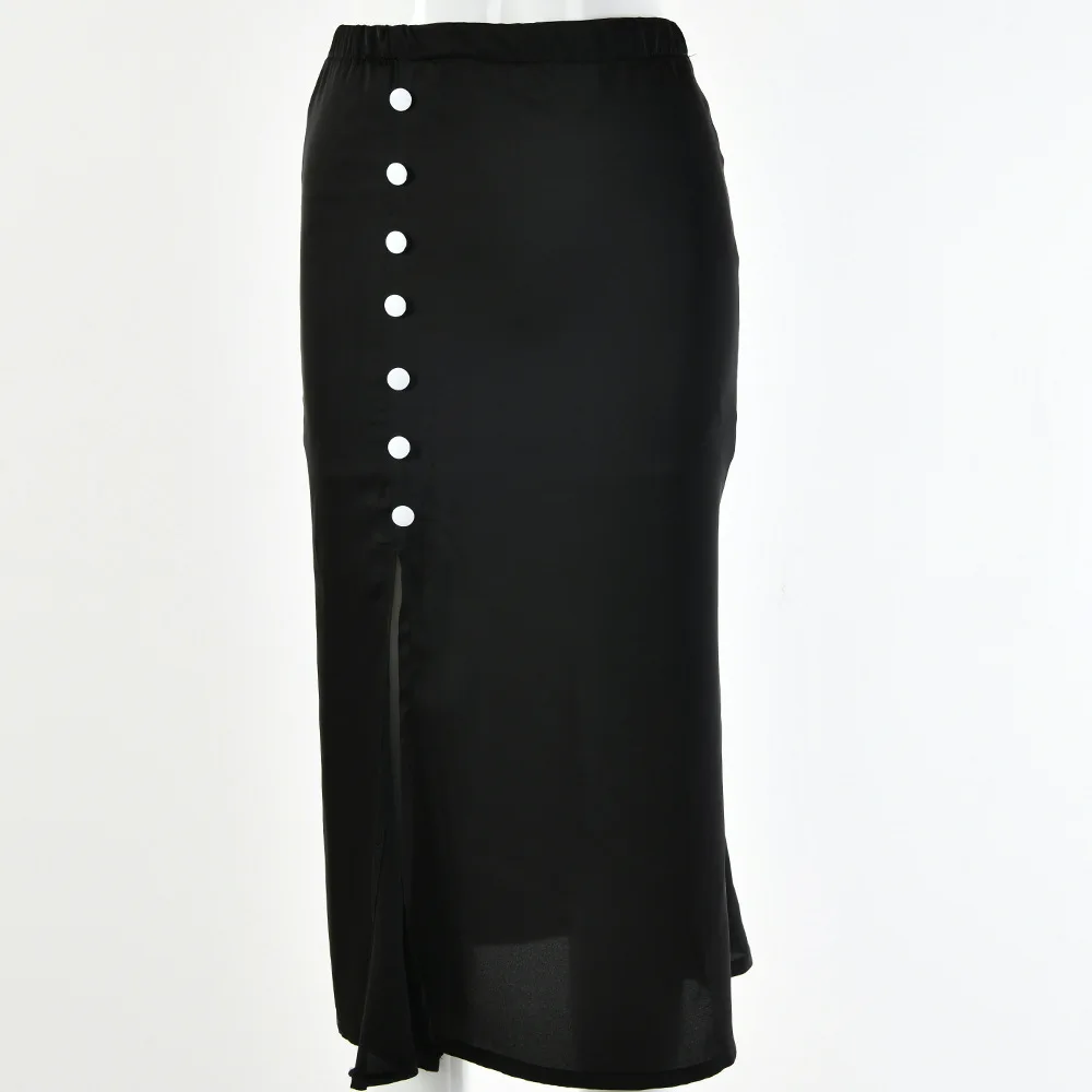 

Fashion sexy long skirt bag hip skirt button split skirt Fairdas Mujer Moda 2019 women's summer irregular skirt