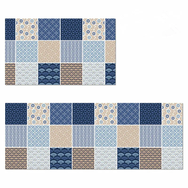 45X75 + 45x120см/Набор ПВХ кожаный материал ковры кухня Противоскользящий ковер для