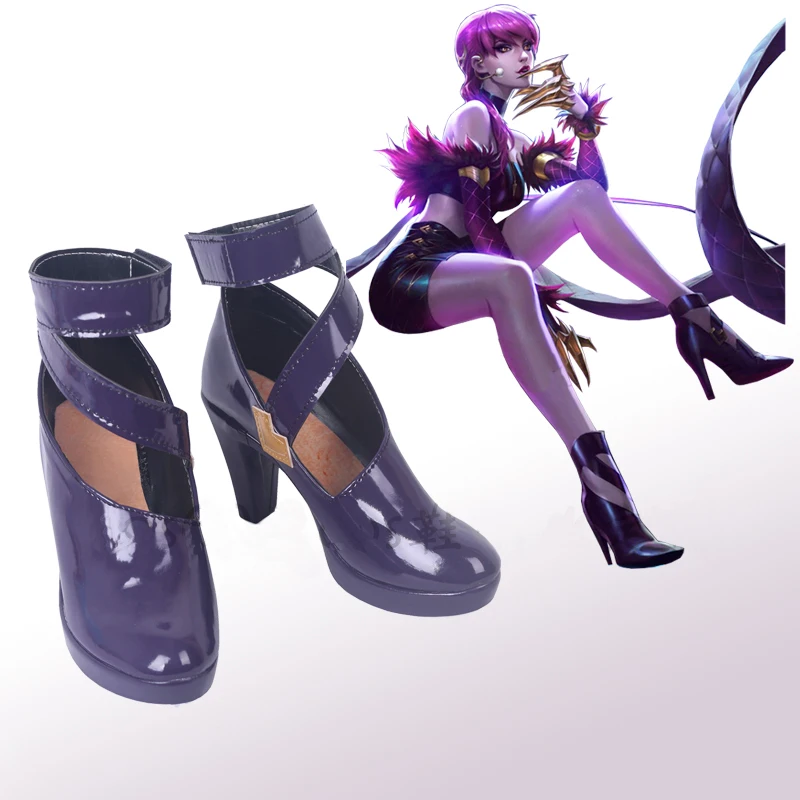 Розовые туфли Evelynn/Ahri/Kaisha/Akali KDA Ботинки для косплея Обувь на заказ Любой Размер |