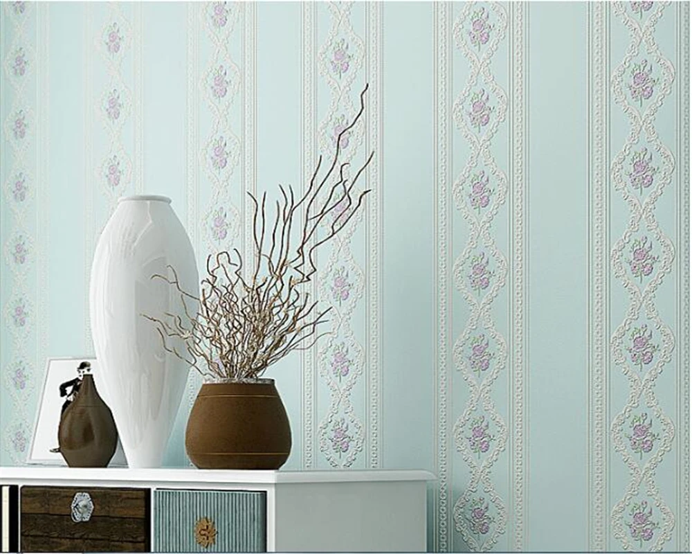 

beibehang Simple modern bedroom nonwoven wallpaper idyllic living room dining room pressure papel de parede 3d wallpaper tapety
