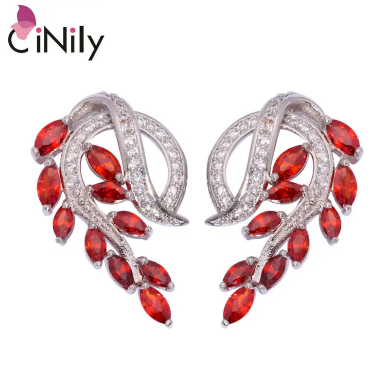 Cinily Multigem гранат Morganite Синий кубического циркония посеребренные Серьги оптовая