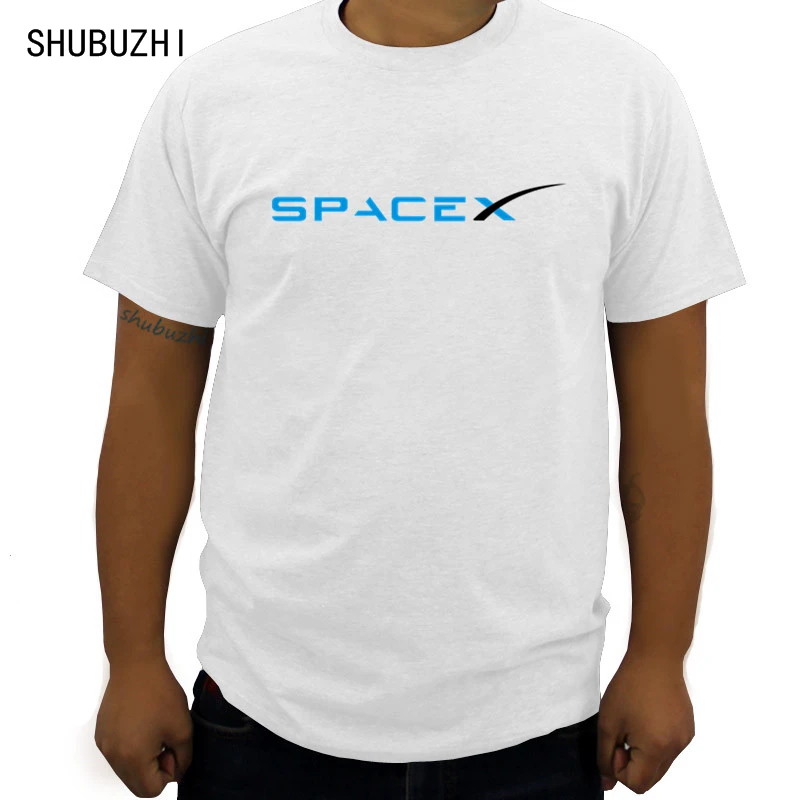 SpaceX Space X Logo футболка мужская популярная на заказ с коротким рукавом бойфренда размера плюс новая модная одежда - Цвет: white