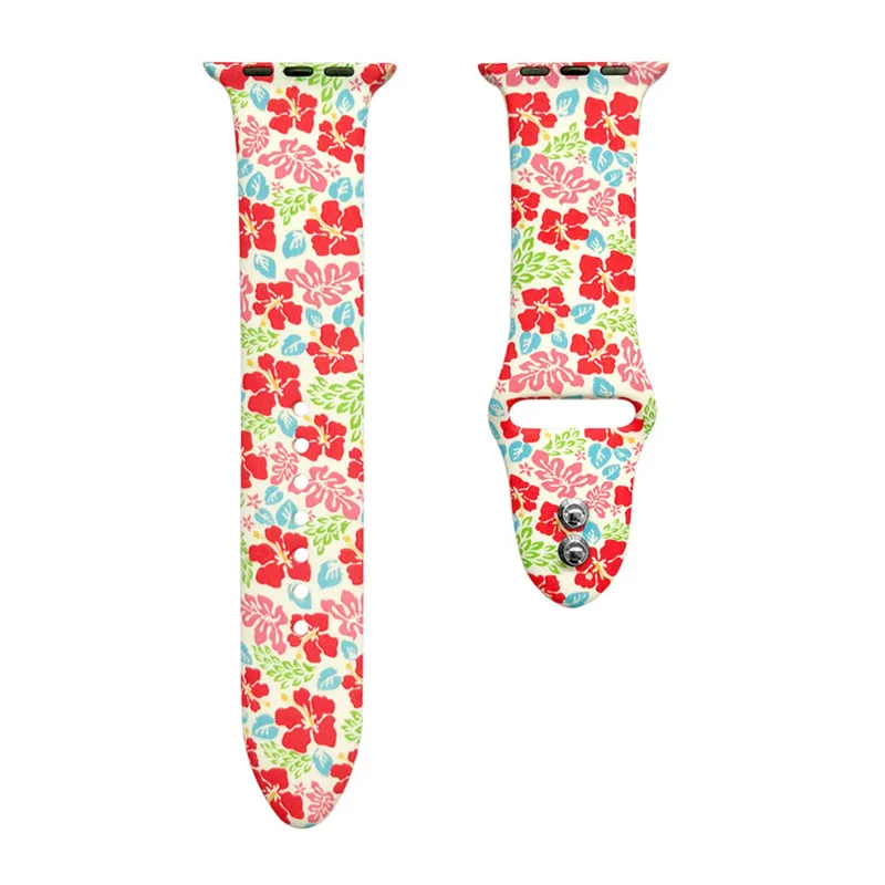 10 YUKIRIN спортивный силиконовый ремешок для Apple Watch band Case 38 мм 42 мм 40 мм 44 мм для iwatch series 4 3 2 1 браслет с цветочным узором - Цвет ремешка: 10