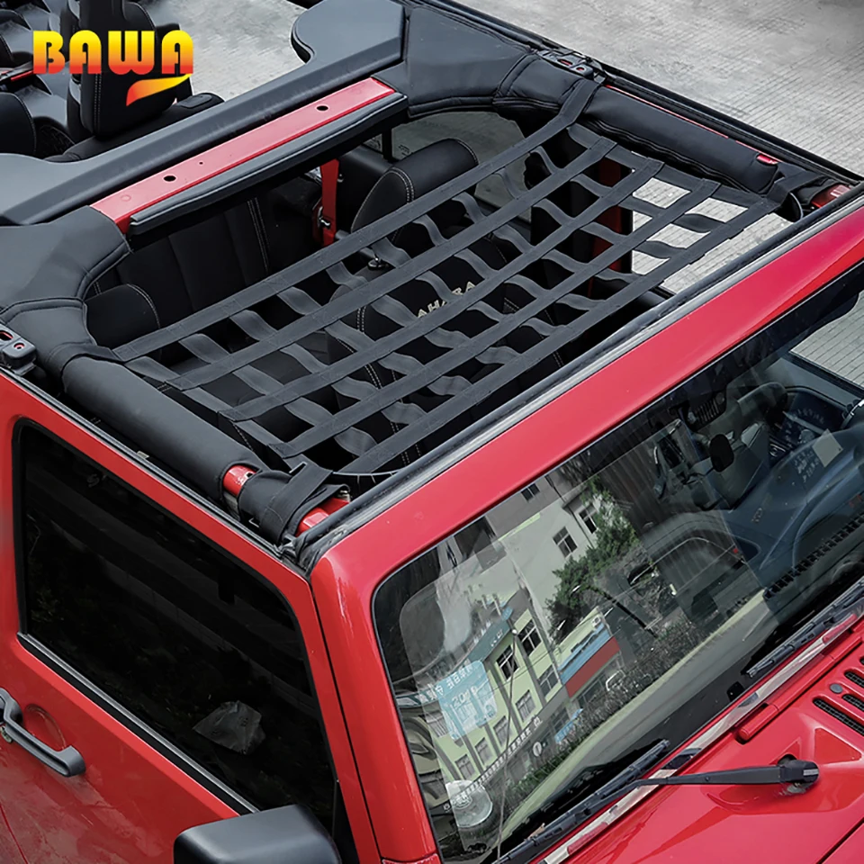 BAWA Авто крыша хранения сетка гамак для Jeep Wrangler YJ TJ JK JKU JL JLU 1987- многофункциональная сетка грузовая