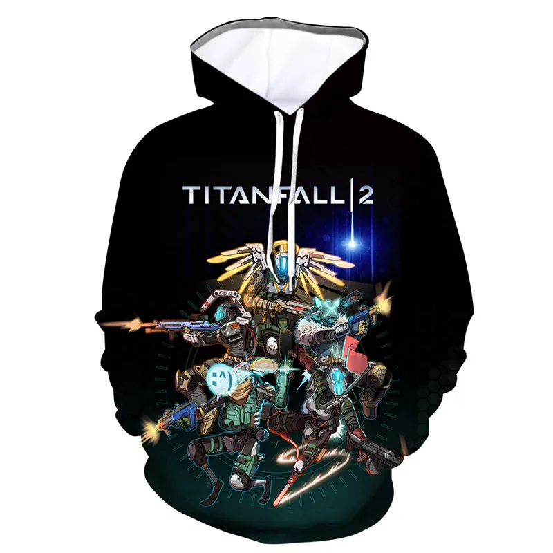 Модный дизайн летние 3d мужские толстовки с принтом игра Titanfall 2 толстовка
