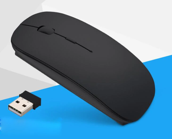 USB мышь для Macbook Air Pro, для Win 10/Mac ноутбук беспроводная мышь перезаряжаемая Бесшумная оптическая игровая мышь - Цвет: Черный