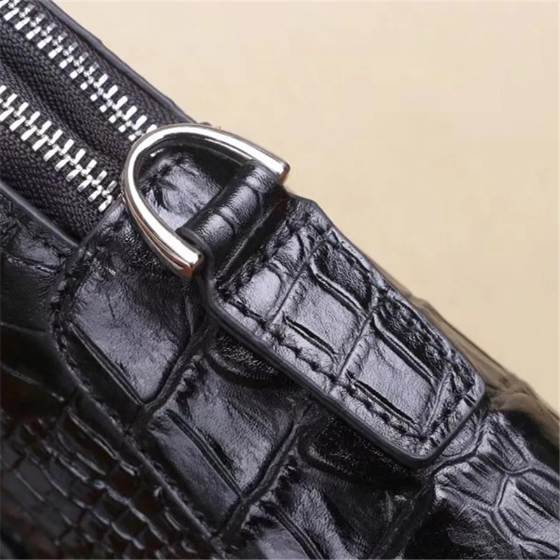 Kaisilidi кожаная сумка портфель бизнес крокодиловый узор воловья кожа двойной