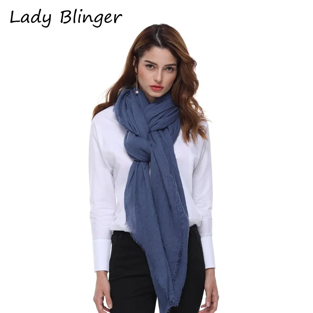 Lady Blinger super soft cotton linen square wraps large big summer air condition shawl and blue scarf beach blanket | Аксессуары для