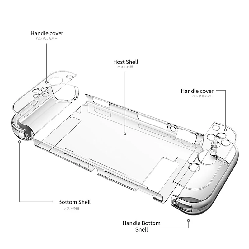 Чехол Shellnail для консоли Nintendo Switch TPU/Crystal PC защитный прозрачный жесткий чехол 3 типа