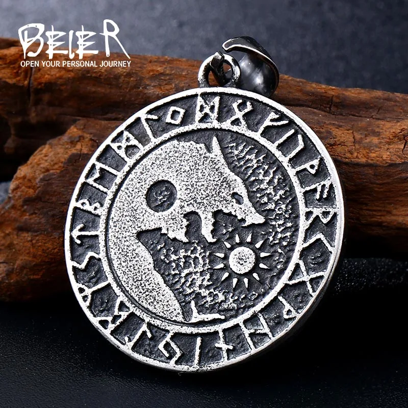 Байер 316L нержавеющая Viking нордический амулет большой цепь Мужчины ювелирные