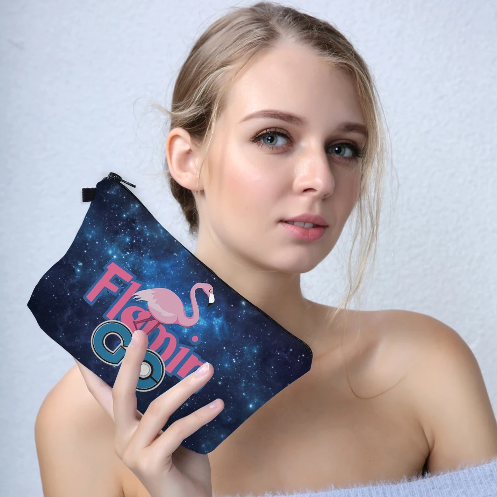 Косметички Deanfun с 3D рисунком космос и фламинго модный подарок для девочек
