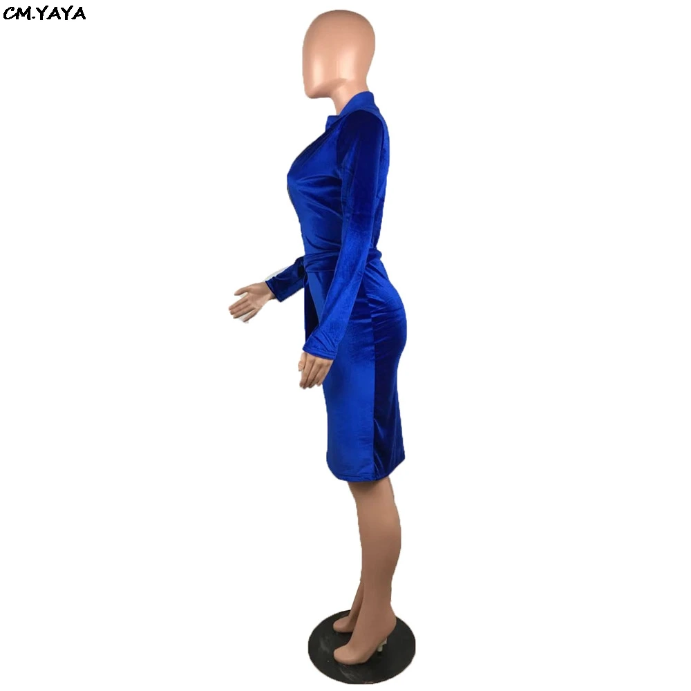 Женское Бархатное облегающее платье средней длины на молнии с высокой талией и