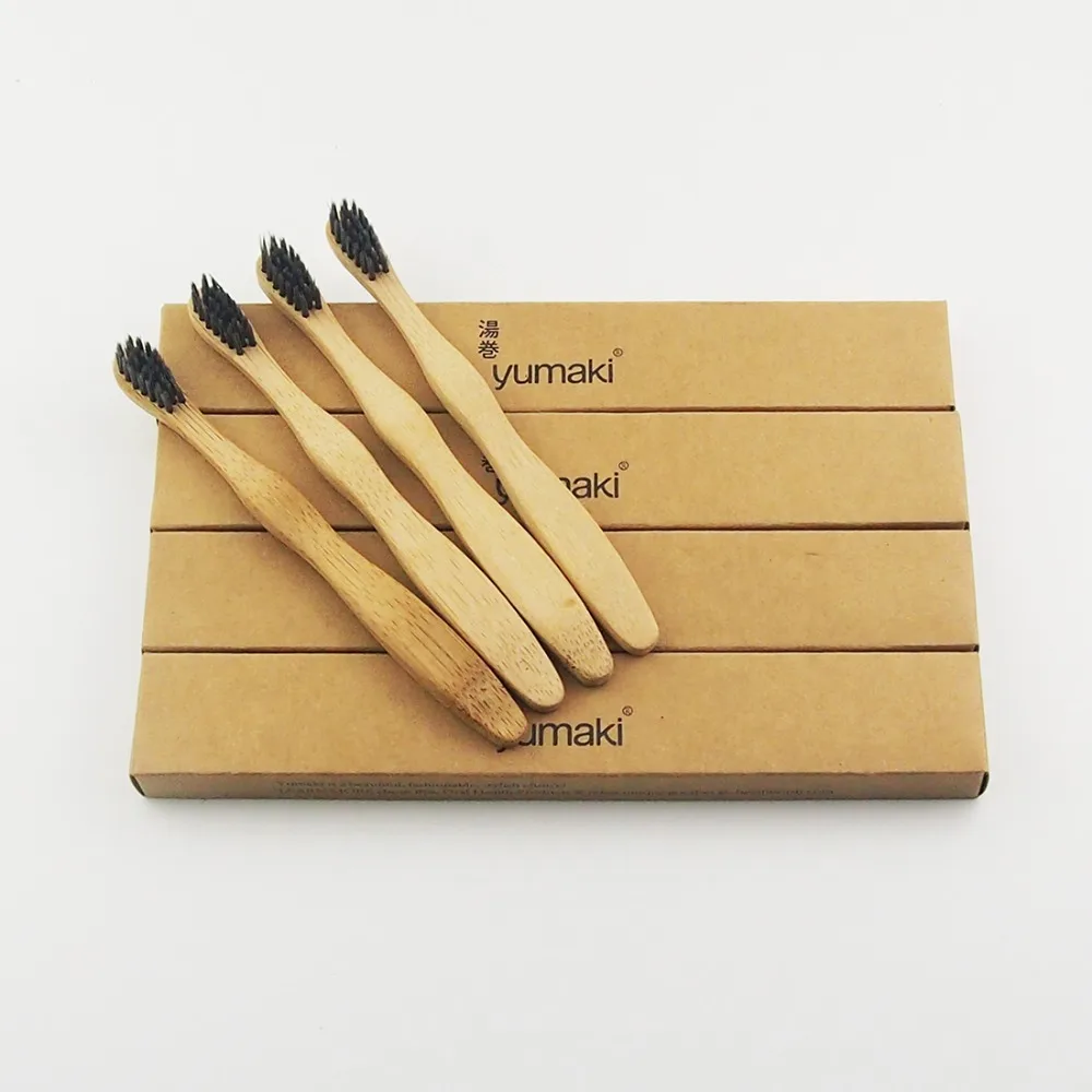 4 шт. детские бамбуковые зубные щётки с мягкой щетиной|bamboo toothbrush|bamboo charcoal