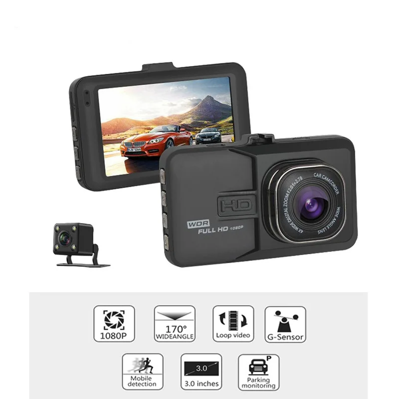 XST Full HD 1080P Автомобильный видеорегистратор 3,0 дюймов ips экран Автомобильная камера двойной объектив видеорегистратор ночное видение g-сенсор Регистратор