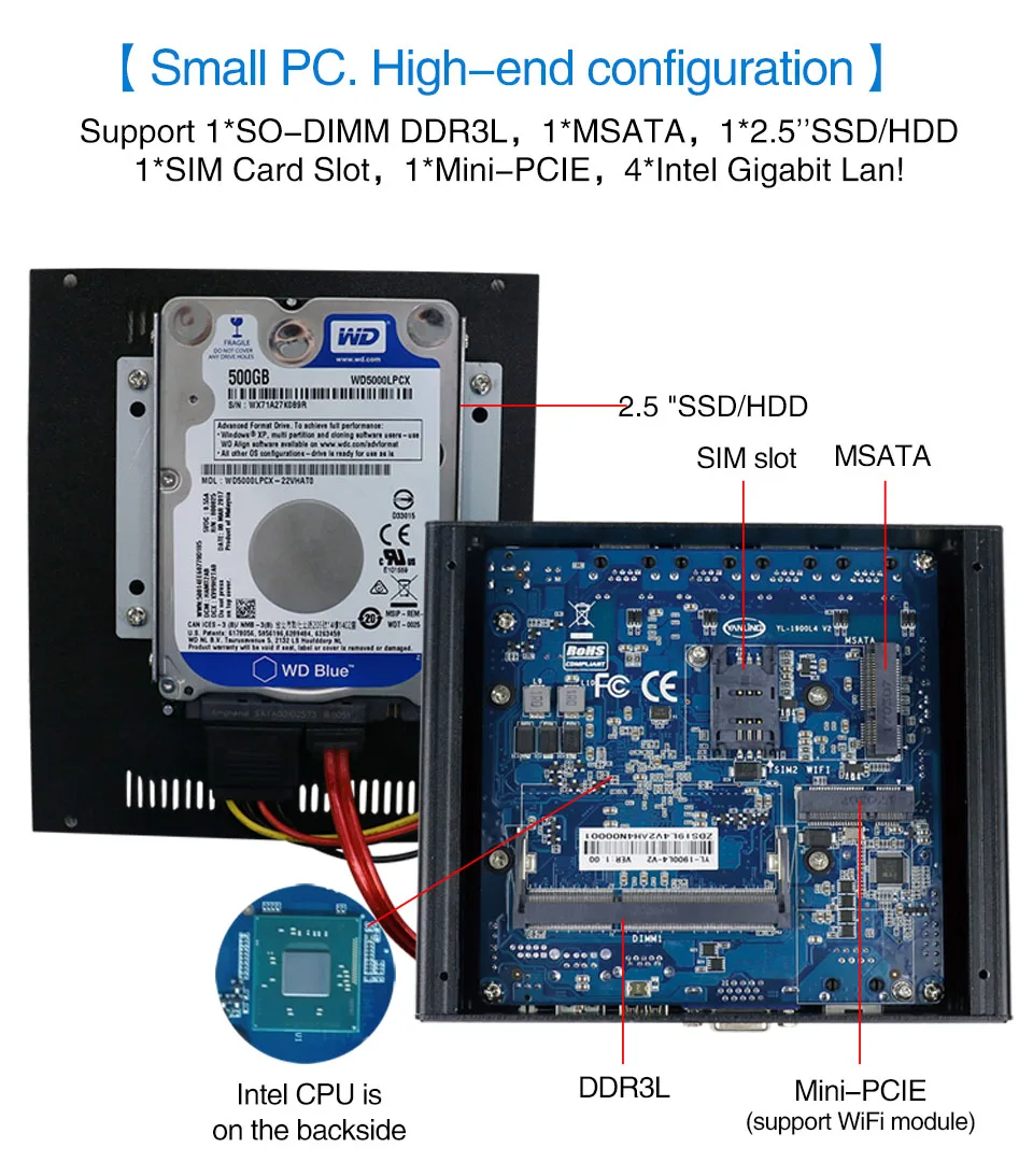 4lan брандмауэр Мини ПК/vpn-маршрутизатор JIERUICC JC4L 4 INTEL 82583 в 1000 м LAN intel celeron j1900 четырехъядерный 2,41 ГГц четырехъядерный процессор