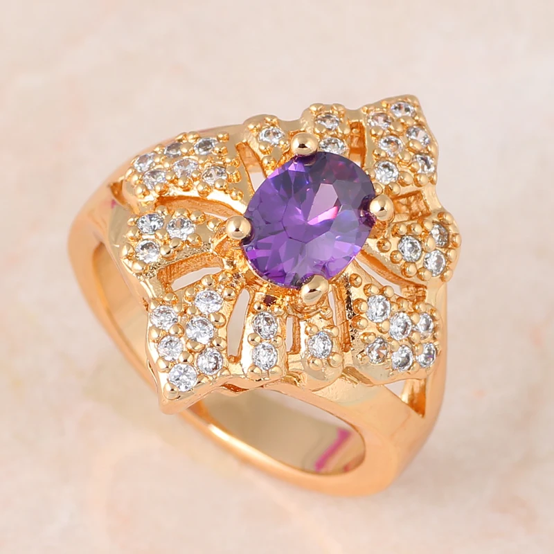 Модное дизайнерское Золотое кольцо с цирконием из никеля и свинца размер США #7 5 #6