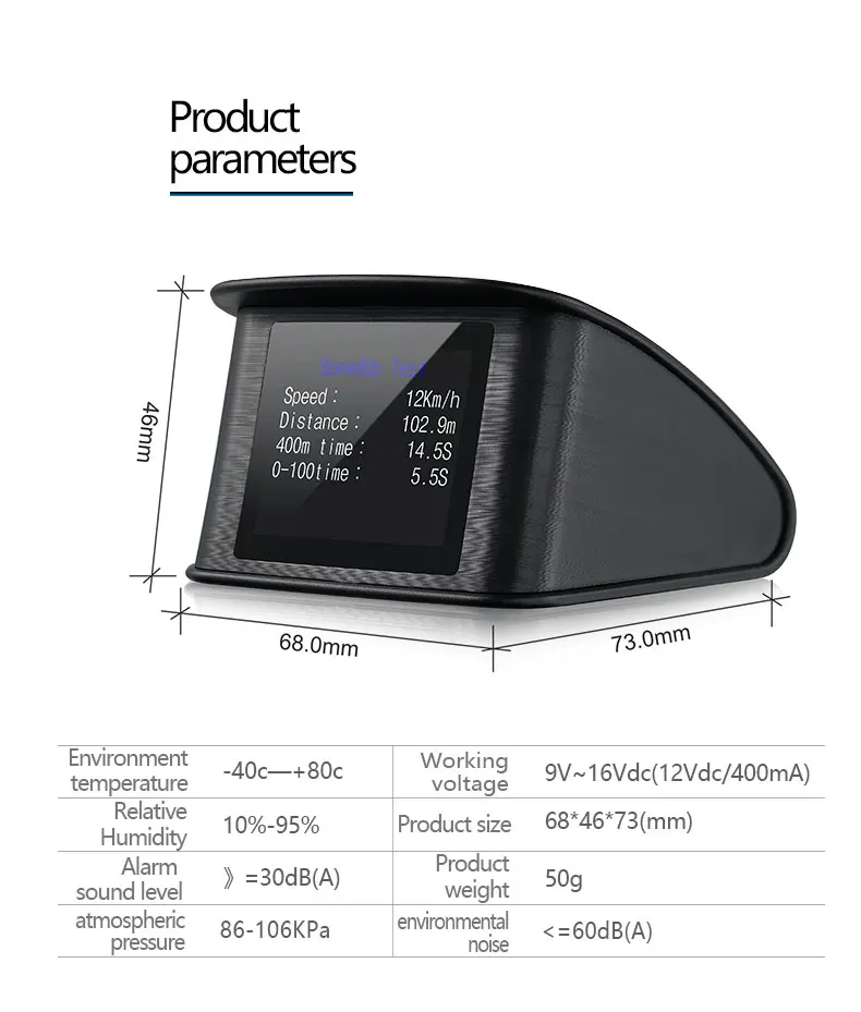 OBDHUD Новые Авто диагностические инструменты OBD2 автомобиль поездки бортовой компьютер Спидометр дисплей Температура воды об/мин датчик