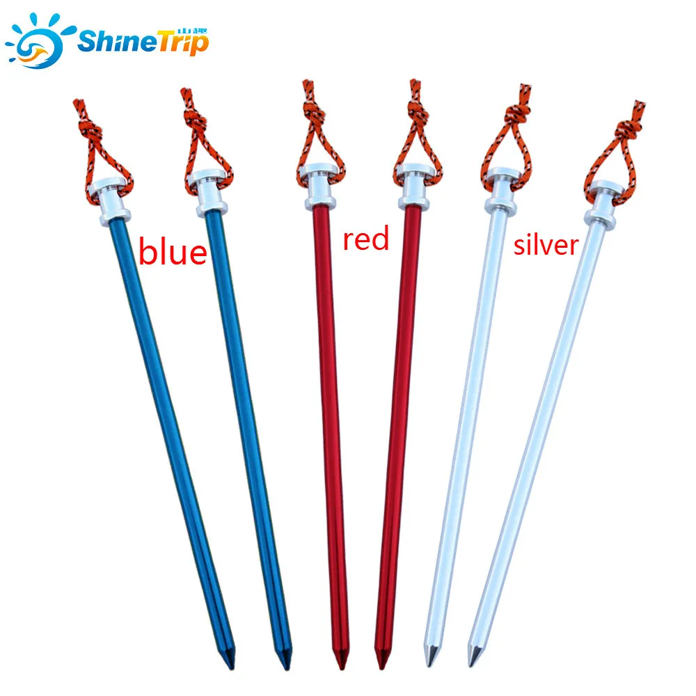 6 шт./лот колышек для палаток гвозди из алюминиевого сплава с веревкой большой
