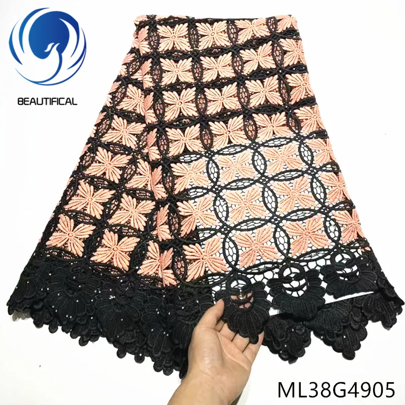 BEAUTIFICAL нигерийская химическая кружевная ткань с вышивкой камнями Новое