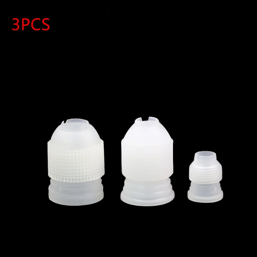 3pcs 1 шт. пластиковый пакет для обледенения, адаптер для конвертера, насадка для крема, муфта для трубопровода, инструмент для украшения торта, русская насадка - Цвет: 3pcs