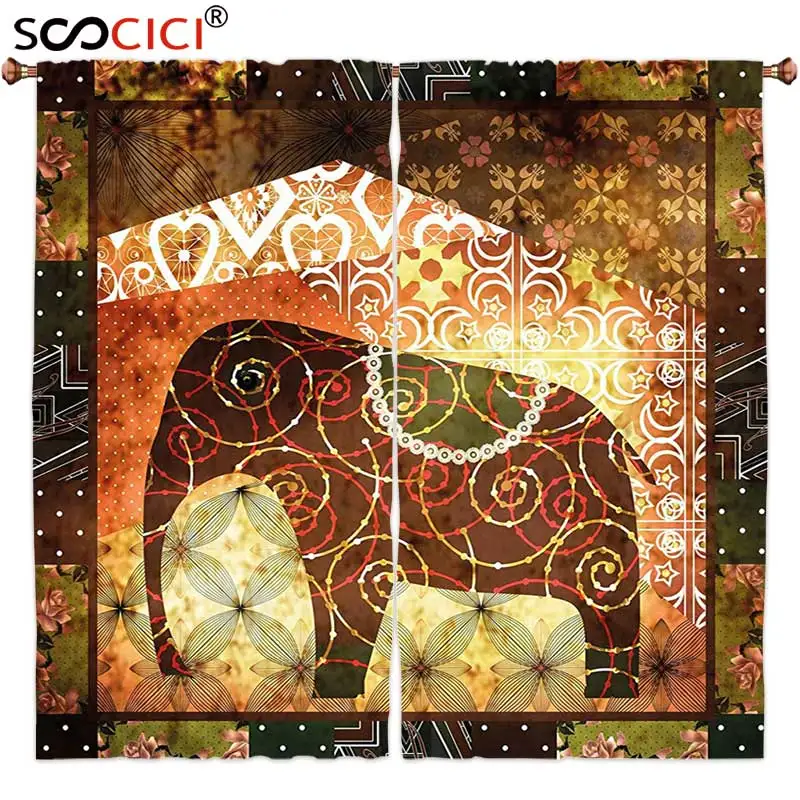 Оконные шторы обработаны 2 панелями декор фермерского дома изображение животных