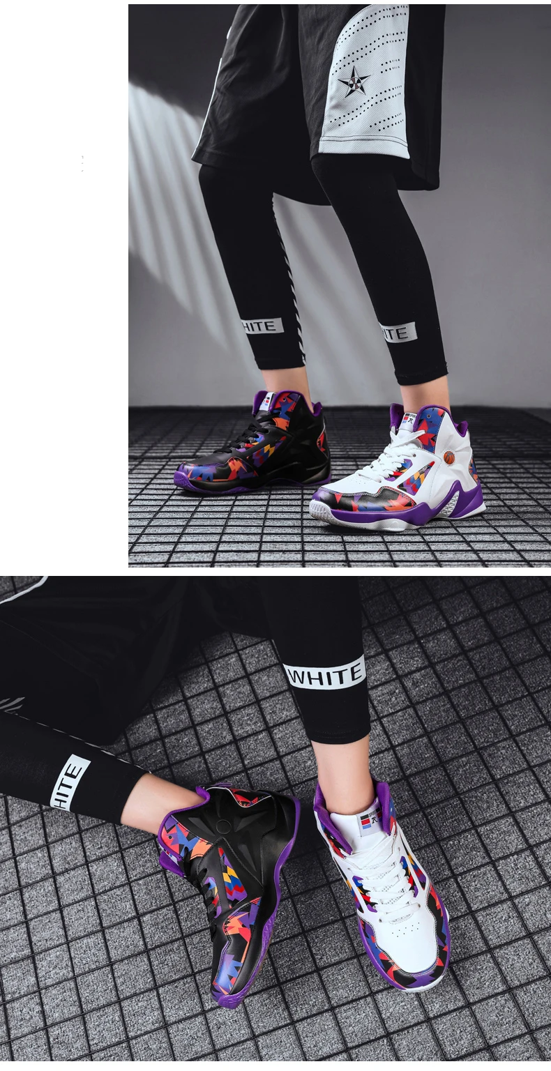 Moipheng NEW Women Sneakers Fashion Basket Shoes Black Graffiti Unisex High Top Lover Shoes Plus Size 11 Chunky Famale Men Shoes
